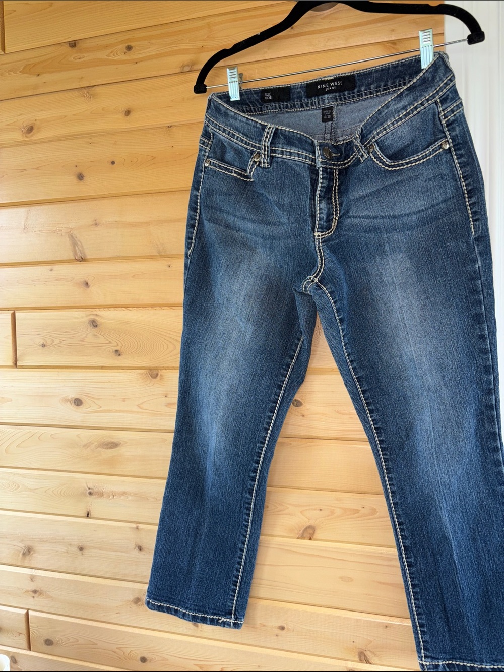 Nine West Dark Blue Straight Jeans with Fading